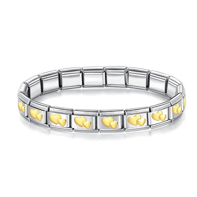 Womens Stainless Steel Charm Bracelet Elastic Fashion Bangle - Smarsty