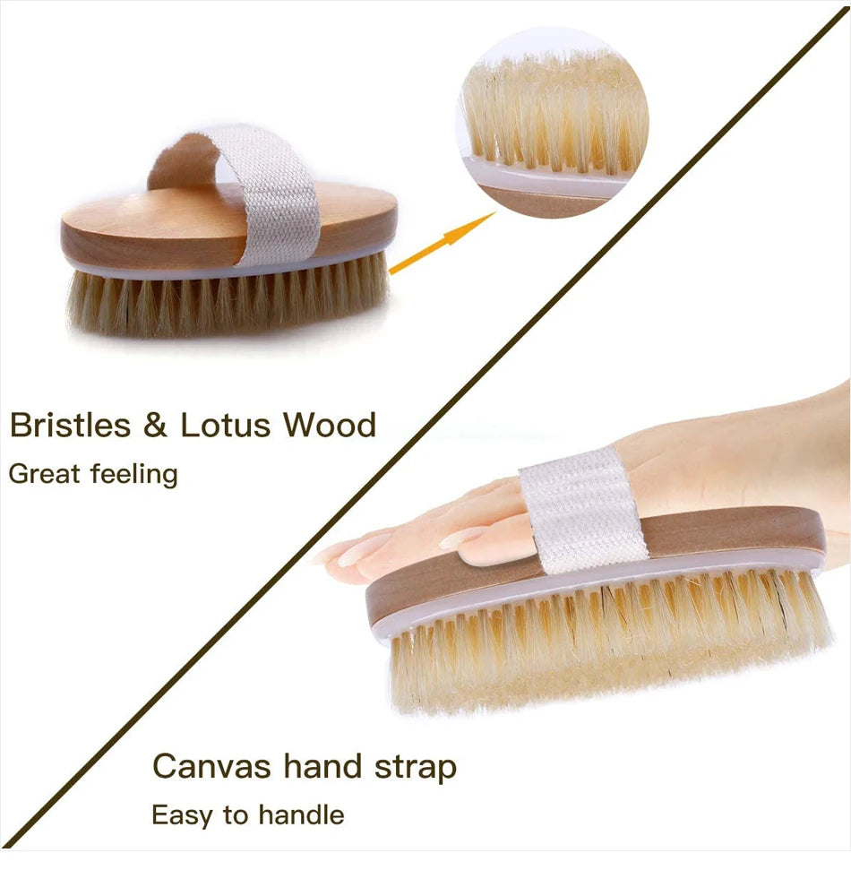 Natural Bristle Exfoliating Body Brush for Glowing Skin - Smarsty