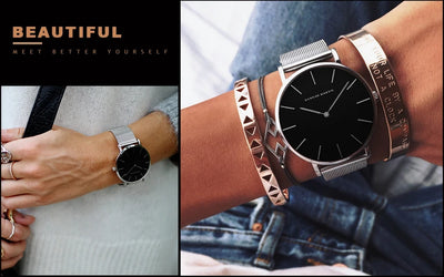 Rose Gold Women's Bracelet Watch with Japan Quartz Movement - Smarsty