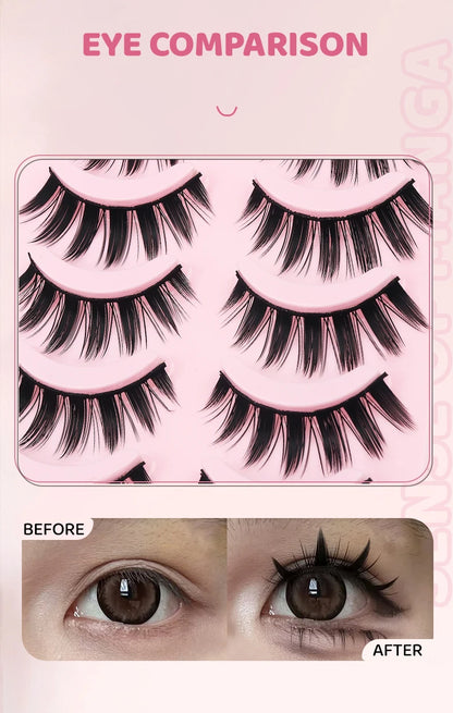 DINGSEN 5 Pairs Soft Natural Long False Eyelashes - Smarsty