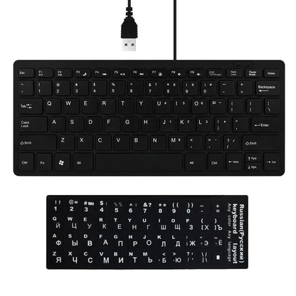 Ultra Thin USB 2.0 Wired Keyboard Mini 78 Keys Multimedia