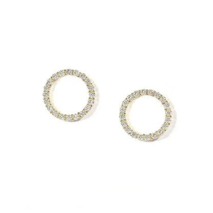 Delicate Gold Crystal Small Stud Earrings Minimalist - Smarsty