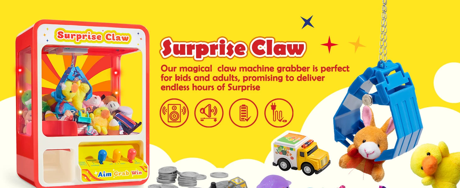 JOYFY Claw Machine Arcade Toy Kid Dispenser Toys Mini Vending Machine for Kids Perfect Christmas Birthday Big Gifts