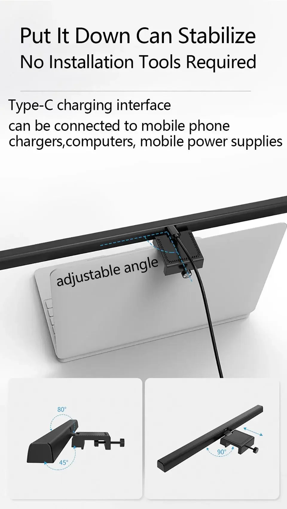 LED Eye-Care Desk Lamp with Stepless Dimming Feature - Smarsty