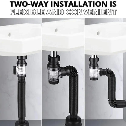 Flip Top Anti-Odor Drain Pipe Set for Kitchen and Bathroom - Smarsty