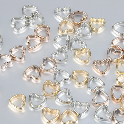50pcs Heart Frame Beads Double Hole Spacers for Jewelry Making - Smarsty