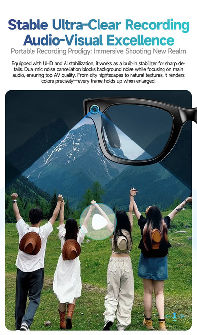New 800W Camera AI Glasses Men Color-Changing Smart Translation Glasses Photo Video Recording Waterproof Call Smart Sunglasses - Smarsty