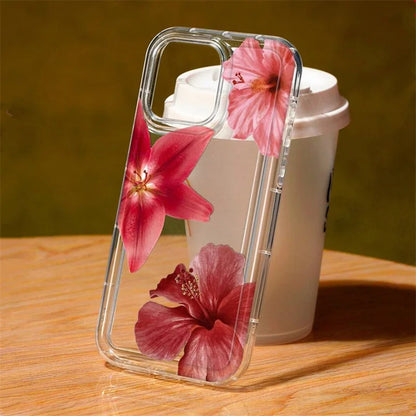 Clear Floral Phone Case Anti Fingerprint For iPhone 15 16 17 - Smarsty