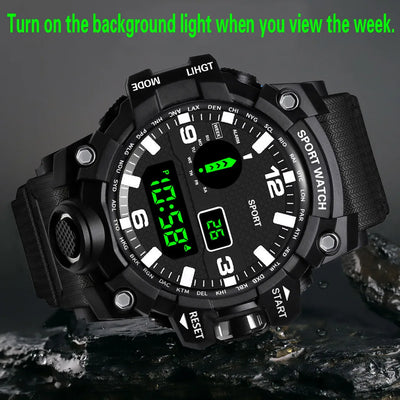 Men's Sports Electronic Wristwatch with Waterproof Design - Smarsty