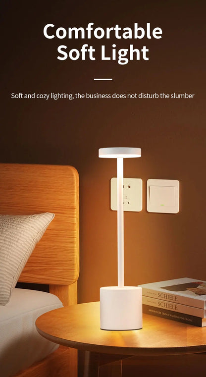 Classic Table Lamp USB Rechargeable Night Light Stepless Dimming Touch Desk Lamp 3 Colors Bedside Lamp Bar Hotel Decoration - Smarsty
