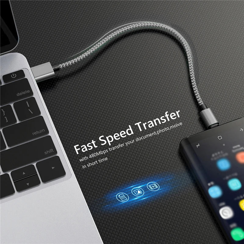 Nylon Fast Charging USB A to Type C Cable - Smarsty