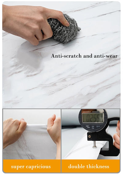 Marble Waterproof Kitchen Wallpaper Easy Peel and Stick - Smarsty