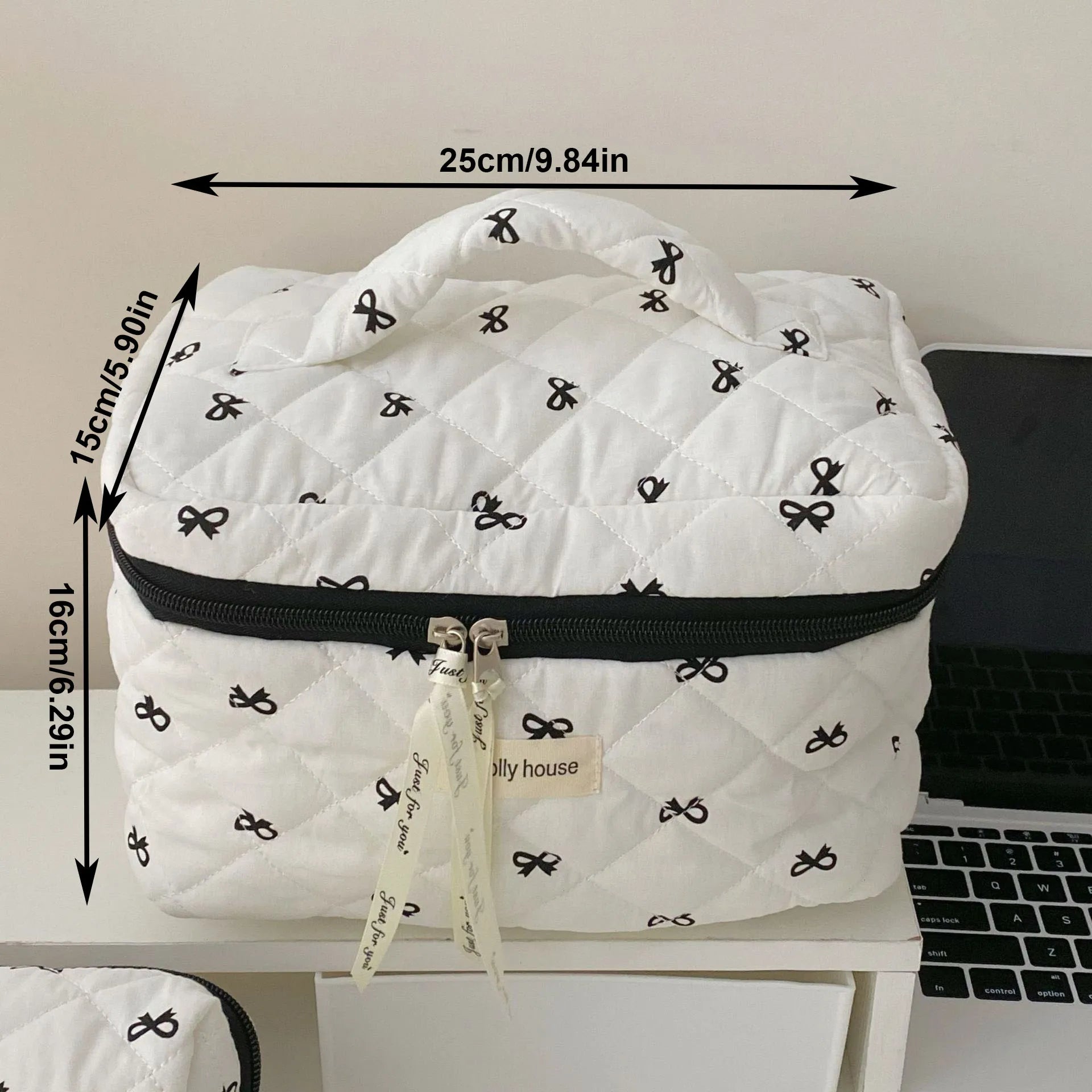 Cherry Print Makeup Bag Cosmetic Tote Organizer For Travel - Smarsty