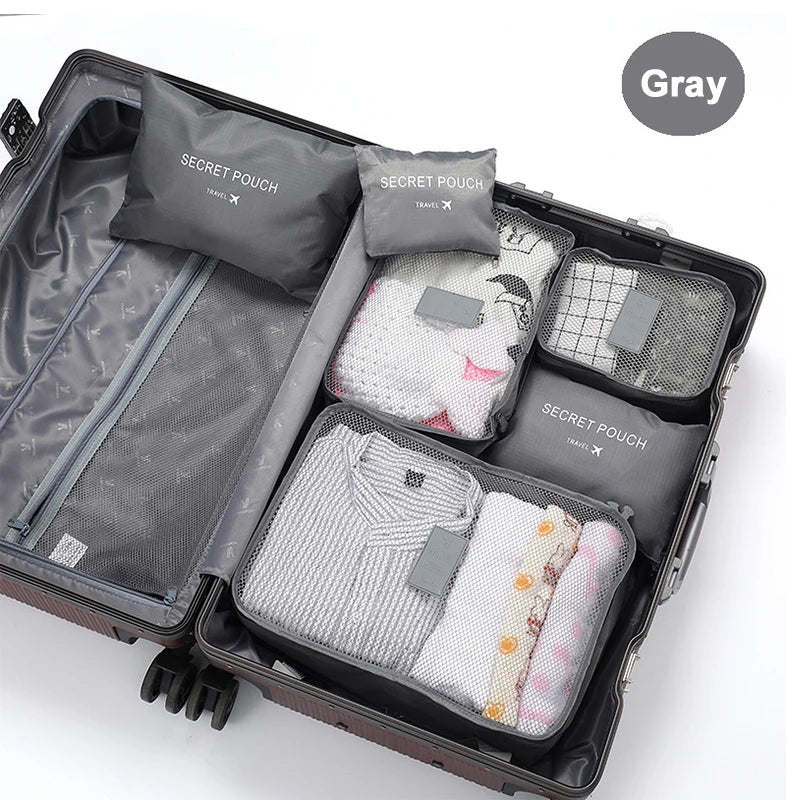 Travel Packing Cubes Set With Shoe Pouch Luggage Organizer - Smarsty
