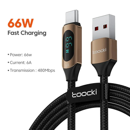 Toocki Type C to Type C Cable 100W PD Fast Charging Charger USB C to USB C Display Cable For Xiaomi POCO F3 Realme Macbook iPad - Smarsty