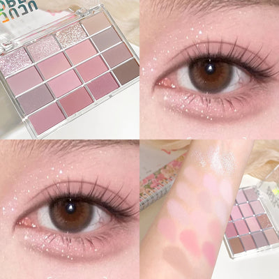 16 Color Pearlescent Matte Eyeshadow Palette for Daily Makeup - Smarsty
