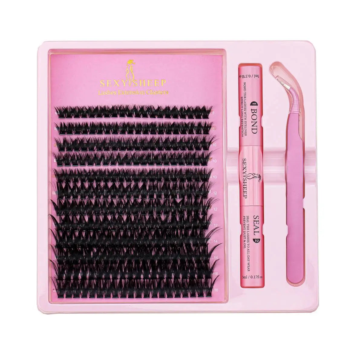 DIY Eyelash Extension Kit with Mixed Clusters and Applicator - Smarsty