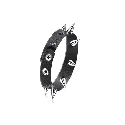 Adjustable Punk Rock Studded Leather Bracelet Set - Smarsty