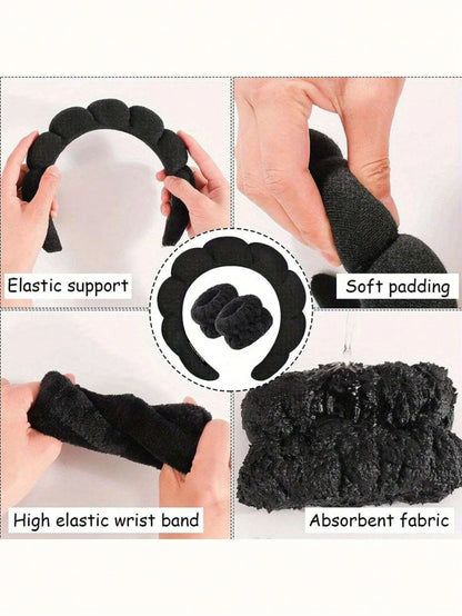 Luxury Spa Headband and Wristband Set for Comfort - Smarsty