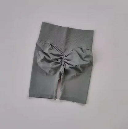 Women Yoga Shorts High Waist Sport Shorts Hip Push Up Soft Fitness Quick Dry Running Shorts Tummy Control Workout Gym Shorts - Smarsty