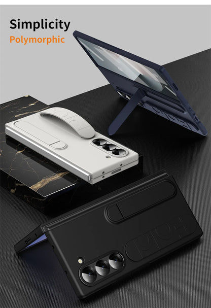 Premium Galaxy Z Fold Hand Strap Case With Folding Stand - Smarsty