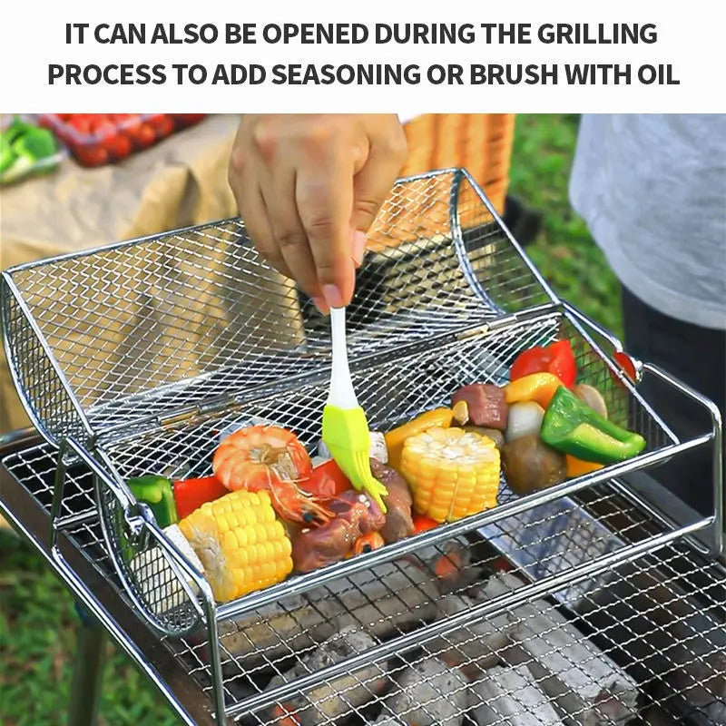 Stainless Steel BBQ Grill Mesh Basket for Perfect Roasting - Smarsty