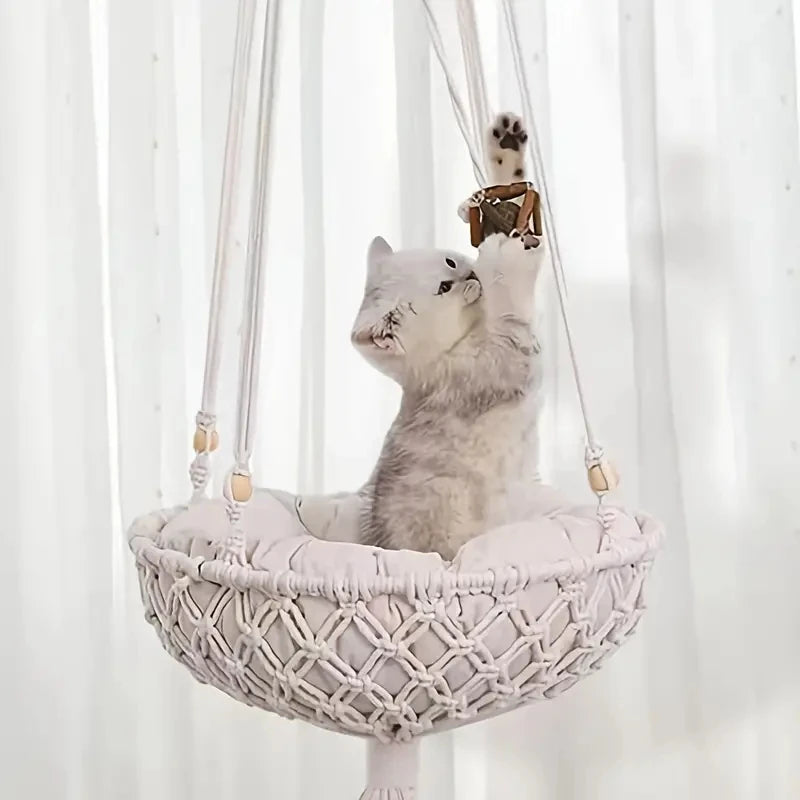 Handwoven Cat Hammock Swing Bed for Cozy Comfort - Smarsty