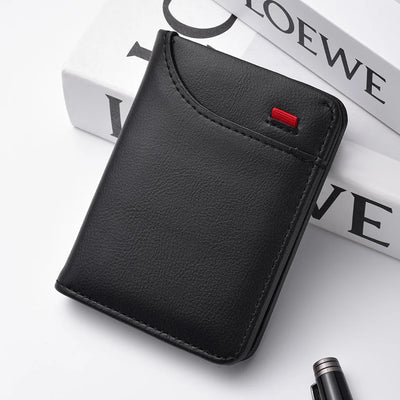 1Pc New Ultra-thin Mini Soft PU Leather Credit Card Wallet Holder Short Vertical High Quality Men's Wallet - Smarsty