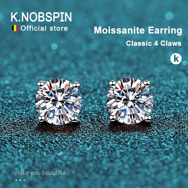 Moissanite Earrings 2ct Sterling Silver Brilliant Studs - Smarsty
