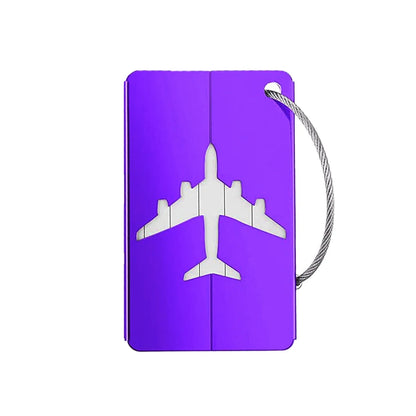 Aluminum Alloy Travel Luggage Tag Hanging Tag Suitcase Tag Plane With Name ID Cards Anti-lost Solid Color Travel Accessories - Smarsty