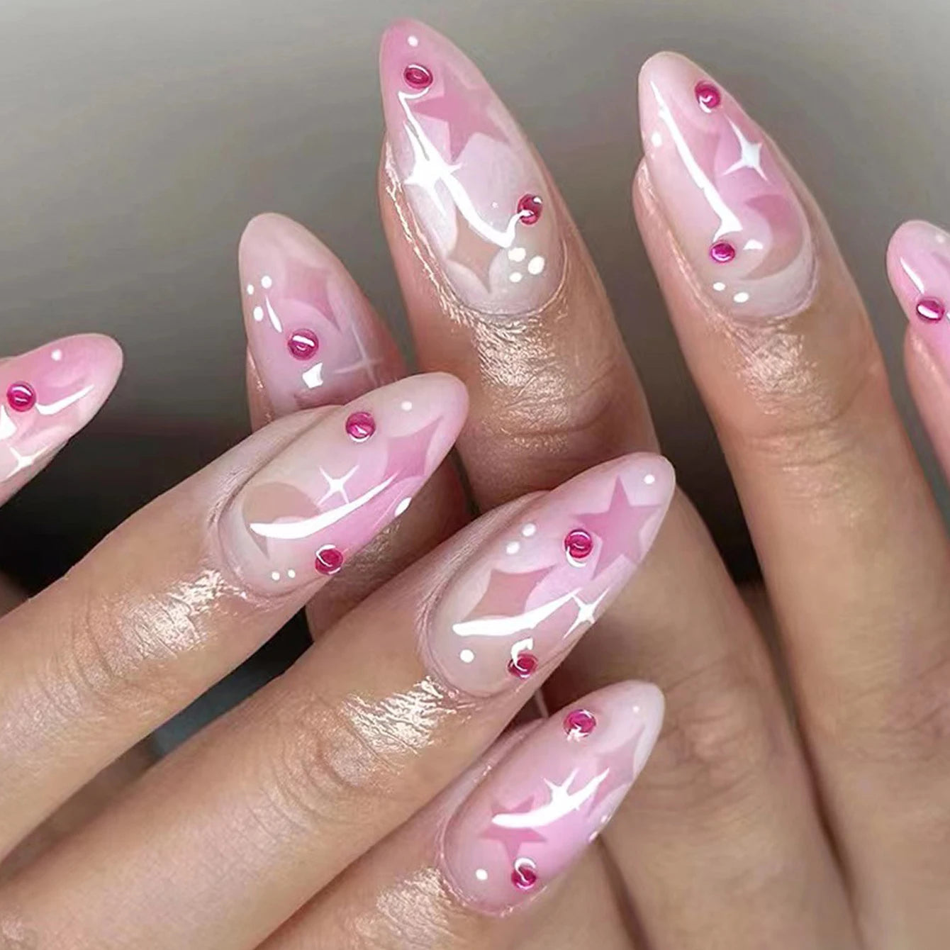 24 Piece Long French Minimalist Color Matching Nails Set - Smarsty