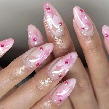 24 Piece Long French Minimalist Color Matching Nails Set - Smarsty