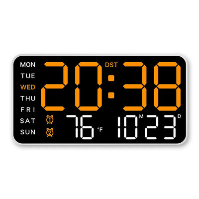 Large Digital Wall Clock with Temperature and Date Display - Smarsty