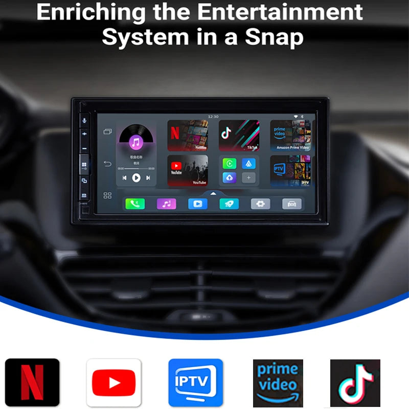 Wireless CarPlay Android Auto Adapter with Built in Apps - Smarsty