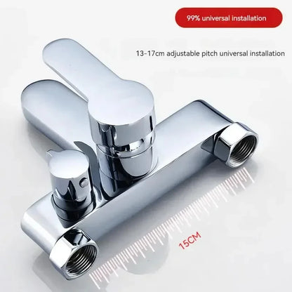 Contemporary Dual Handle Shower Faucet Set with Mixing Valve - Smarsty