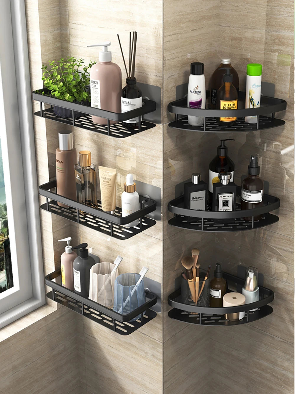 Wall Mounted Bathroom Shelf for Towel and Shampoo Storage - Smarsty