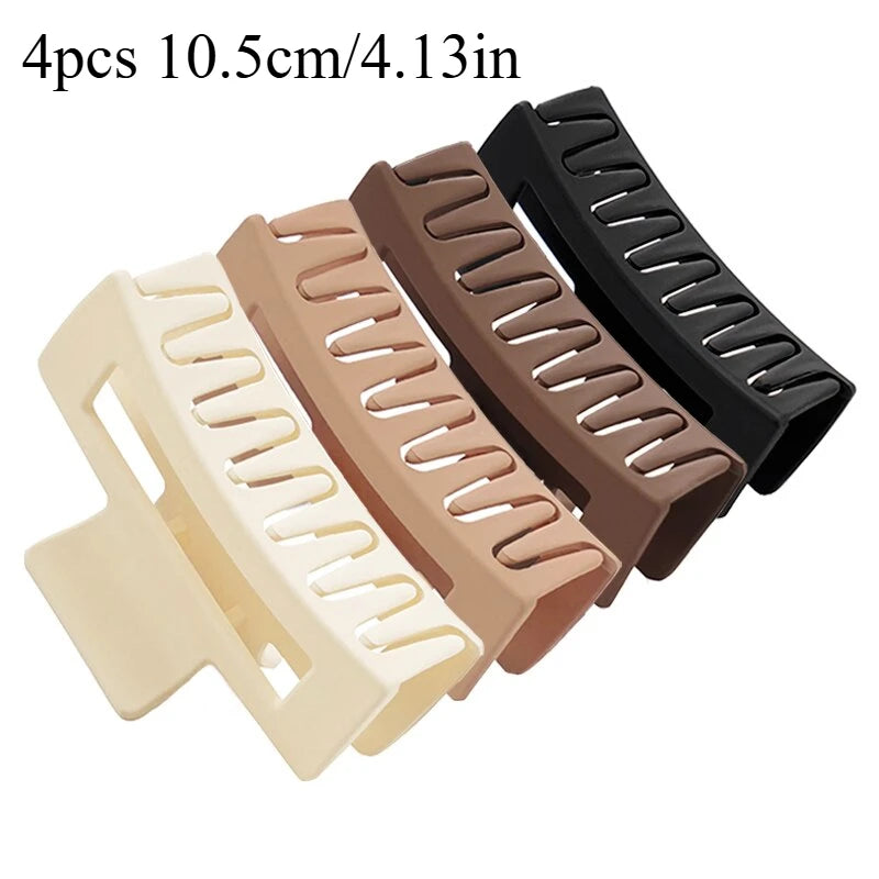 4 Piece Claw Clips Women Nonslip Fashion Set Coffee Black - Smarsty