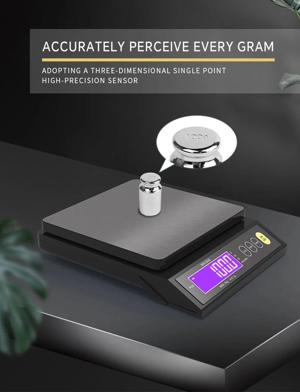 Digital Kitchen Scale with Waterproof Design and LCD Display - Smarsty