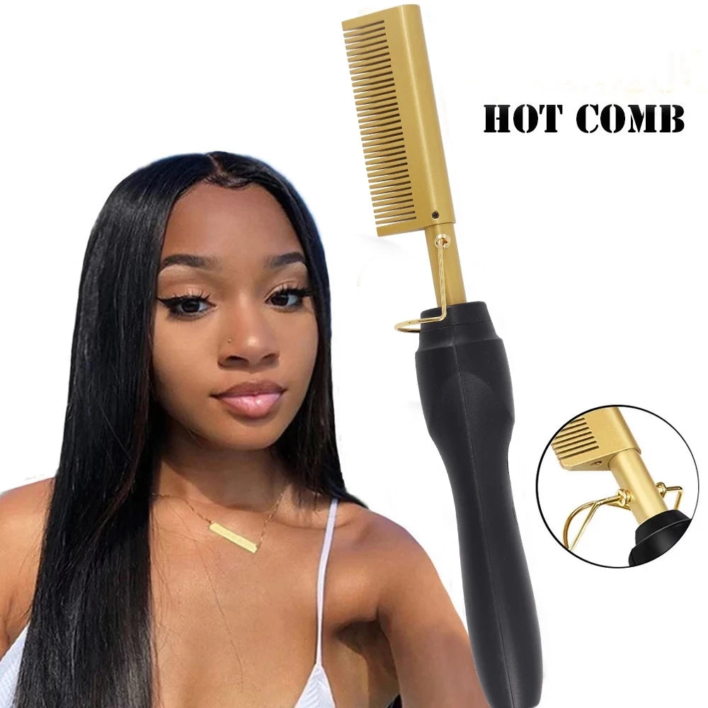 2 in 1 Electric Hot Comb Hair Straightener and Curler - Smarsty