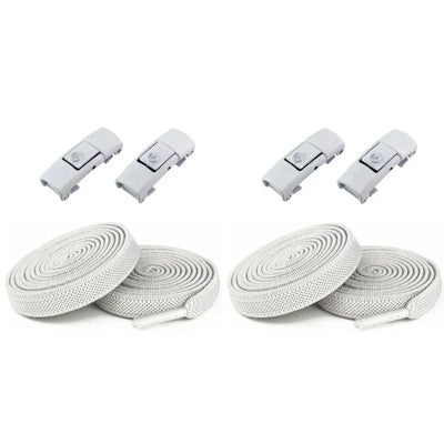 2Pairs Without Ties Elastic Laces No Tie Shoe Laces Press Lock Shoelaces Sneaker Kids Adult 8MM Widened Flat Shoelace for Shoes - Smarsty