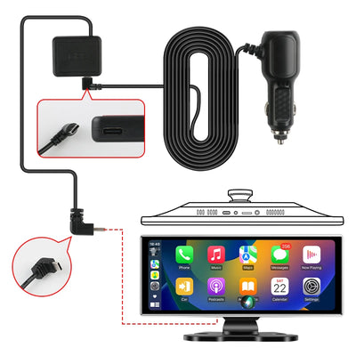 4K Dash Cam Dual Lens Car DVR With Wireless CarPlay - Smarsty