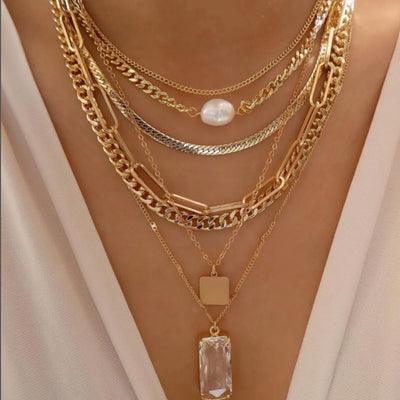 Vintage Gold Boho Layered Necklace Set for Women - Smarsty