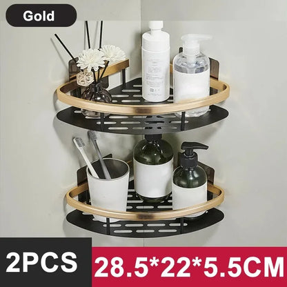 Aluminum Alloy Bathroom Shelf No Drill Storage Solution - Smarsty