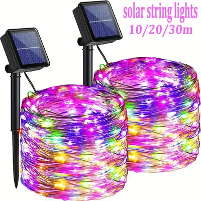Fairy Lights Solar Garden Lights String Lights with 8 Modes Waterproof Wire Lights for Patio Yard Trees Christmas Party - Smarsty