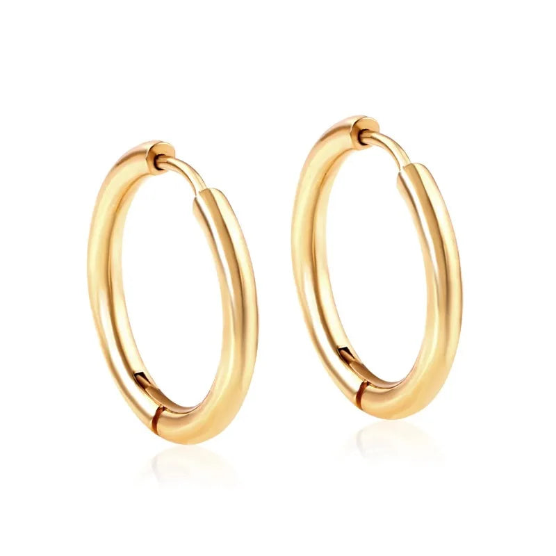 Men's Stainless Steel Hoop Earrings for Punk Style Fashion - Smarsty