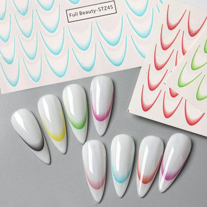 Gradient French Nail Art Stickers for Stunning Ombre Manicures - Smarsty