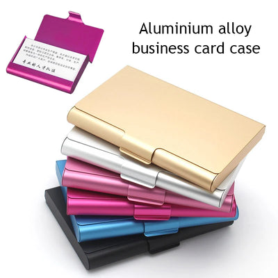 Creative Business Card Case Aluminum Alloy Bank Credit ID Card Wallet Name Card Holder Metal Box Cover Card Holder Men Wallet - Smarsty