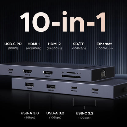 USB C Hub 10 In 1 With 4K60Hz HDMIPort PowerDelivery