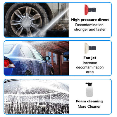 300W 30Bar Cordless High Pressure Car Washer Spray Water Gun 12000mAh Battery Foam Generator Car Washing Machine for Home - Smarsty