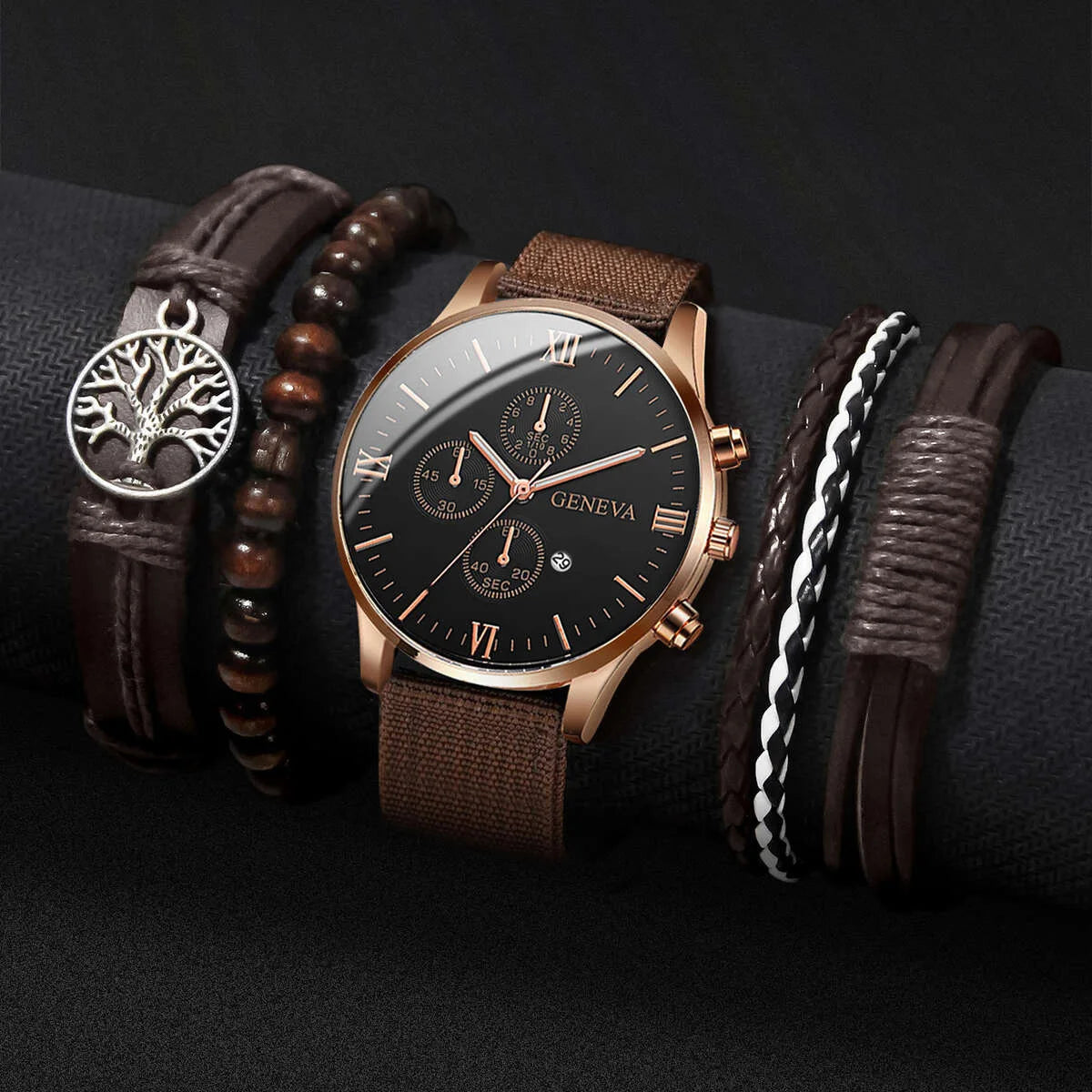 Men's Fashion Quartz Watches Set with Nylon Bands - Smarsty